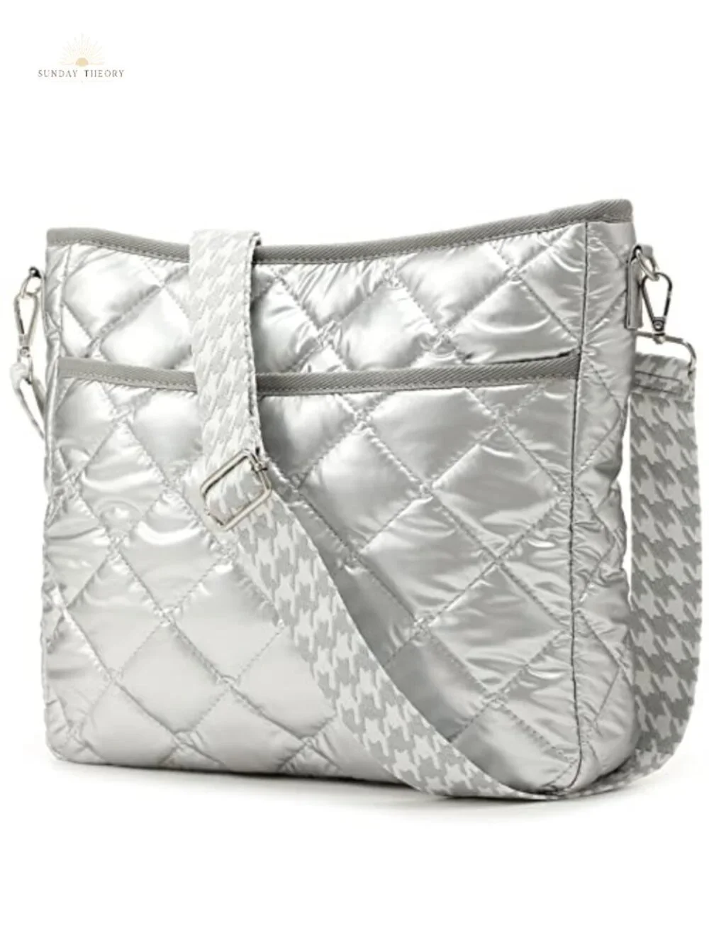Quilted Crossbody Bag Women Puffer Purse Adjustable Strap Nylon